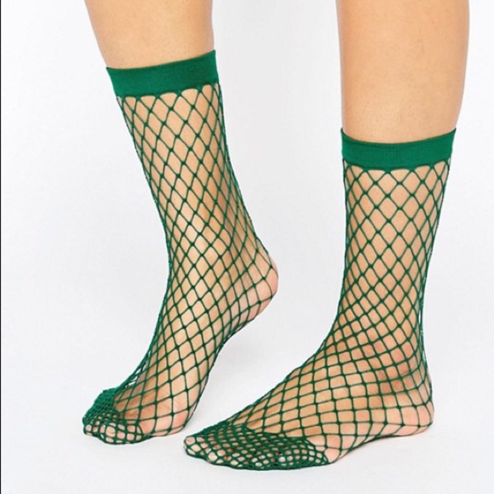 Fishnet ankle socks.